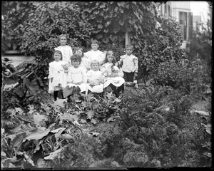 Group of children in a garden