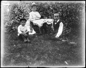 Four Wilhelm children in the yard