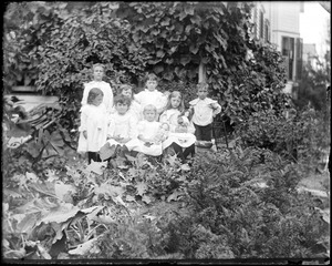 Group of children in a garden