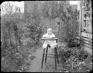 Infant in a highchair