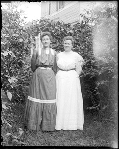 Two women in garden