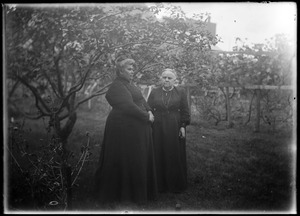 Franziska Wilhelm and another woman in an orchard