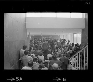 Sympathizers stage sit-in at Brandeis University administration building