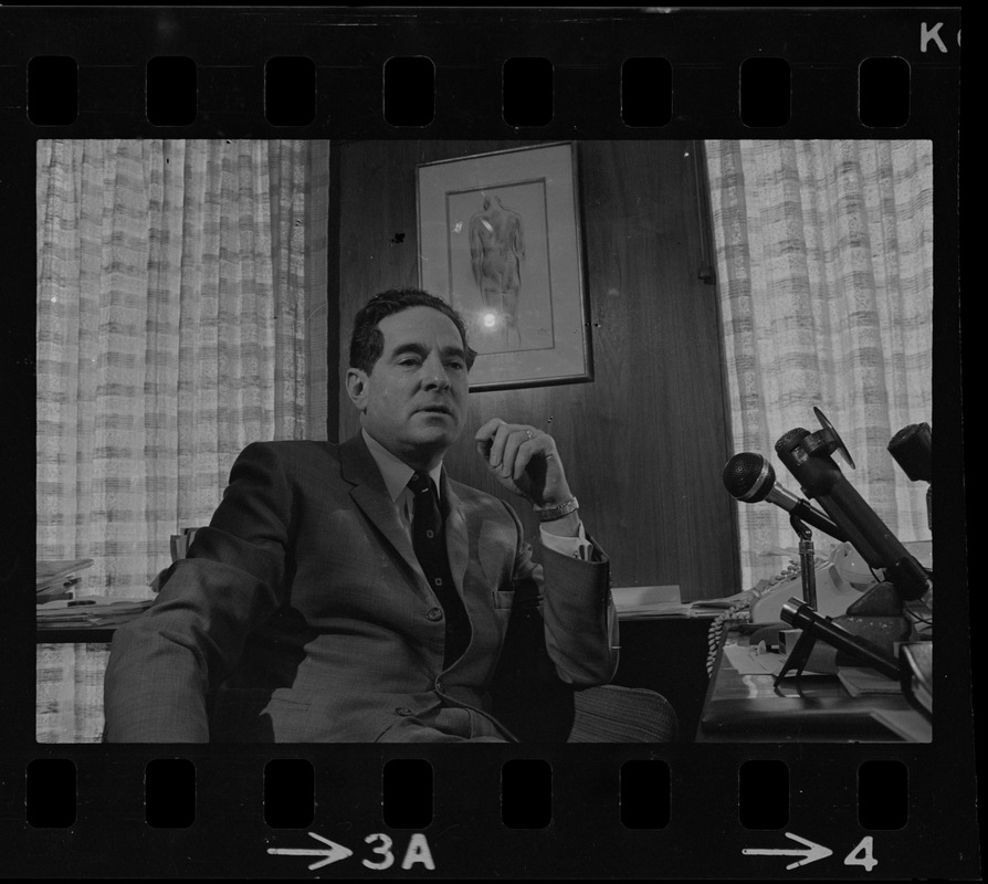 Brandeis University President Morris Abram Conducting A Press ...