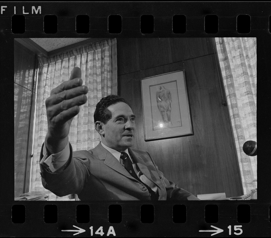 Brandeis University President Morris Abram Conducting A Press ...