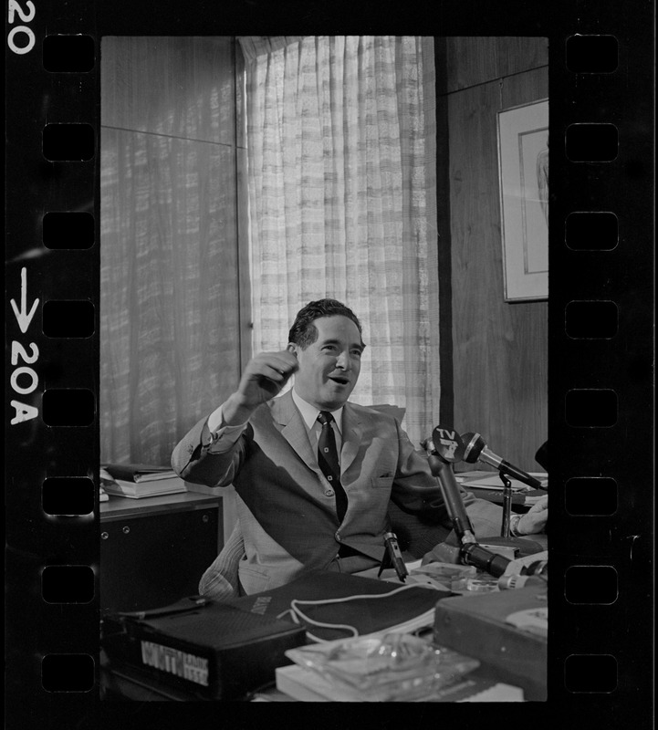 Brandeis University President Morris Abram Conducting A Press ...