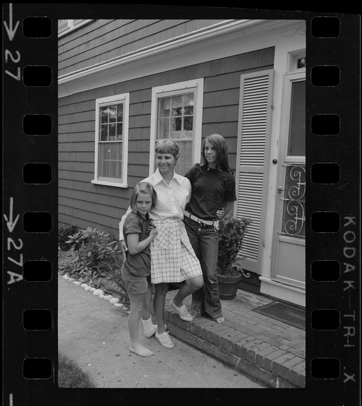 Mrs. Carol North, POW wife of Wellfleet, seen with two daughters, Amy (10) and Cindy (16)