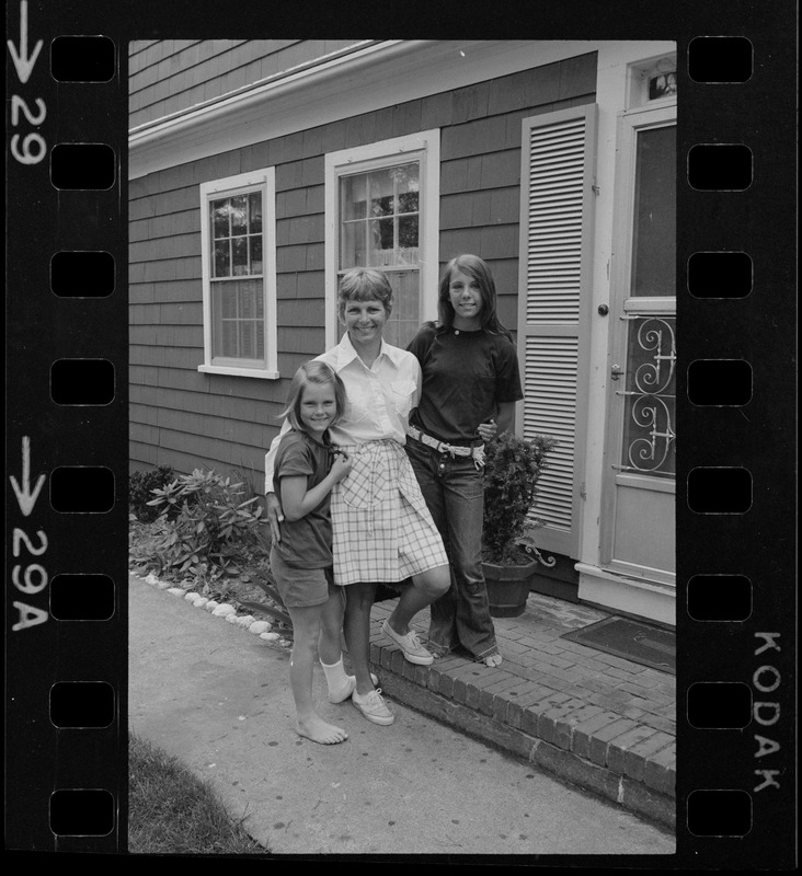 Mrs. Carol North, POW wife of Wellfleet, seen with two daughters, Amy (10) and Cindy (16)