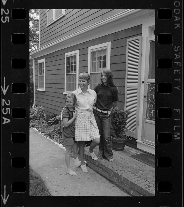 Mrs. Carol North, POW wife of Wellfleet, seen with two daughters, Amy (10) and Cindy (16)