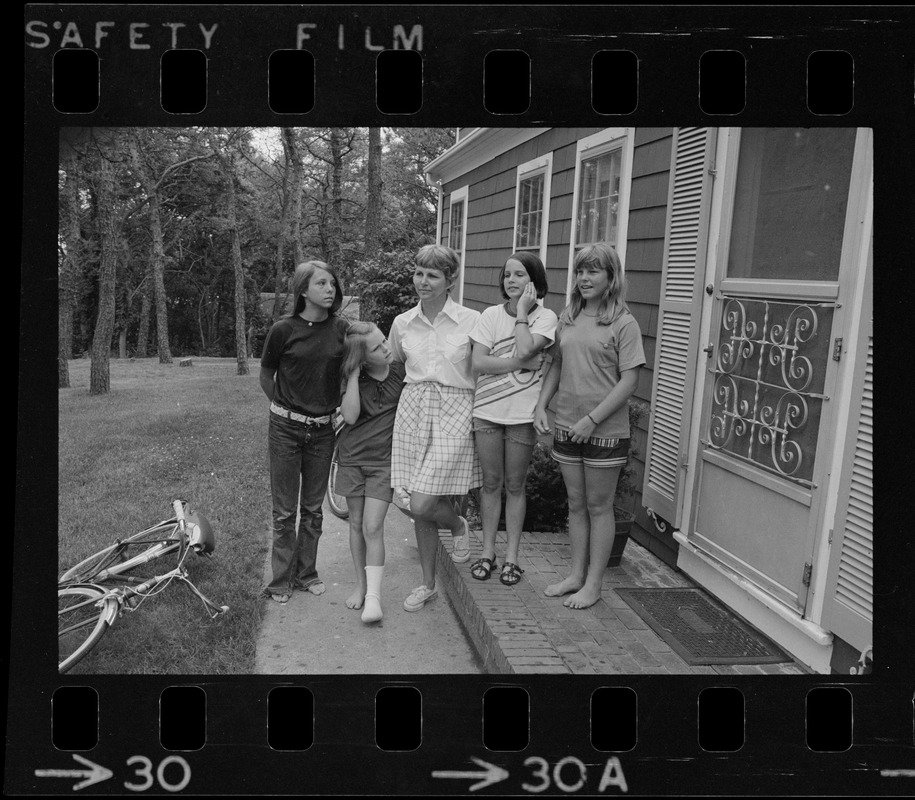 Mrs. Carol North, POW wife of Wellfleet, seen with her daughters Cindy (16), Amy (10), Nancy (13) and Jody (14)