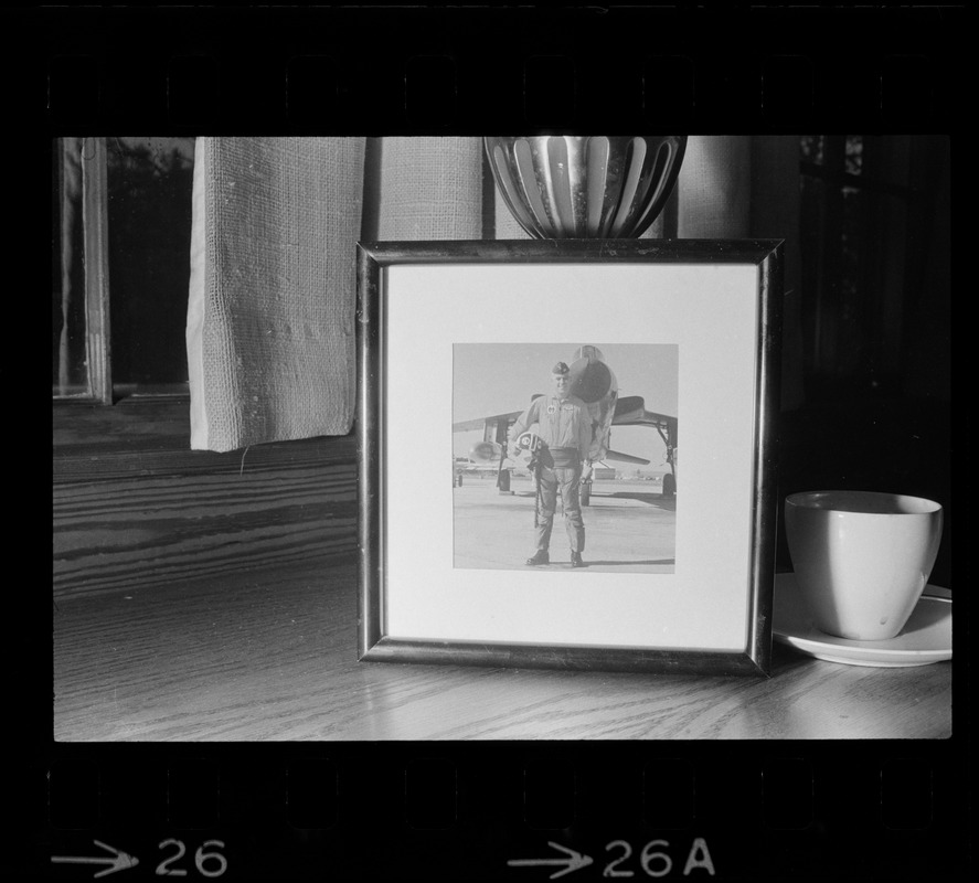 Framed photograph of Air Force Major Kenneth W. North, an American prisoner of war in southeast Asia