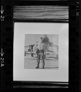 Framed photograph of Air Force Major Kenneth W. North, an American prisoner of war in southeast Asia