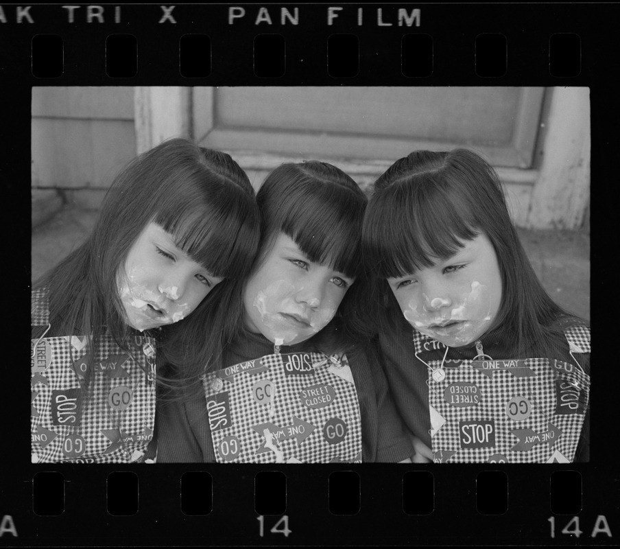 Sherry, Terry and Kelly Henderson, triplets of Everett, celebrating their sixth birthday at their home in Bow Street