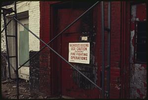 Rear of construction along Clinton Street