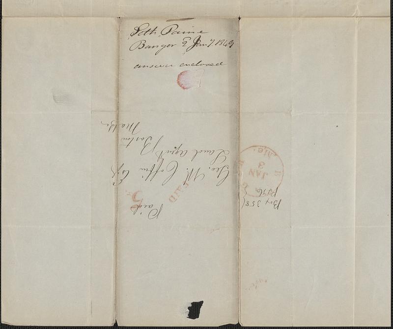 Seth Paine To George Coffin, 2 January 1849 - Digital Commonwealth