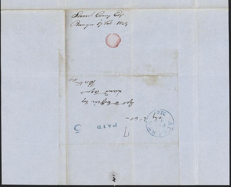 Samuel Cony to George Coffin, 17 February 1849 - Digital Commonwealth