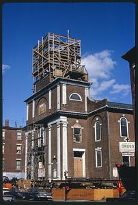 Restoration work on exterior of St. Stephen's Church, Boston