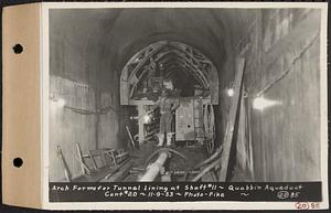 Contract No. 20, Coldbrook-Swift Tunnel, Barre, Hardwick, Greenwich, arch forms for tunnel lining at Shaft 11, Quabbin Aqueduct, Hardwick, Mass., Nov. 9, 1933