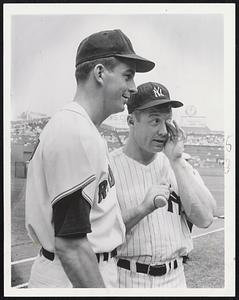 Left to R. Don Schwall. Mickey Mantle