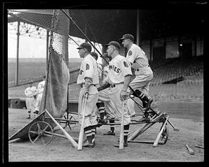 Jewel Ens, Pinky Whitney, Ben Cantwell, Hal Lee, Bill McKechnie, Boston Braves, Braves Field