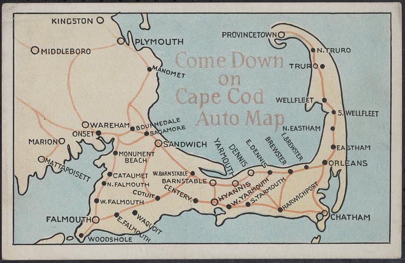Come down on Cape Cod auto map - Digital Commonwealth