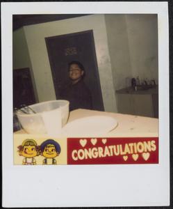 Boy smiling in the kitchen