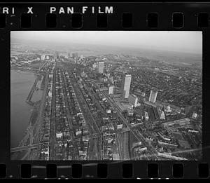 Back Bay & Charles River aerial view, downtown Boston