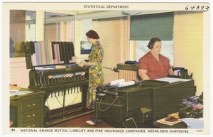 Statistical Department, National Grange Mutual Liability and Fire Insurance Companies, Keene, New Hampshire