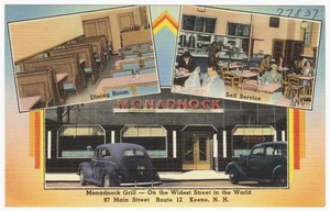 Monadnock Grill -- On the widest street in the world, 87 Main Street, Route 12, Keene, N.H.