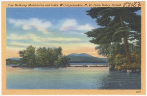 The Belknap Mountains and Lake Winnipesaukee, N.H. from Dolly Island