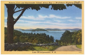 Roberts Cove and Rattlesnake Island, Alton Bay -- Wolfeboro Highway, Lake Winnipesaukee, N.H.
