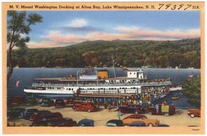 M.V. Mt. Washington docking at Alton Bay, Lake Winnipesaukee, N.H.
