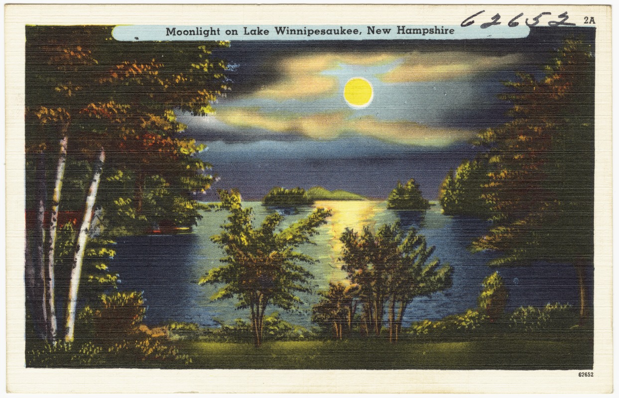 Moonlight on Lake Winnipesaukee, New Hampshire