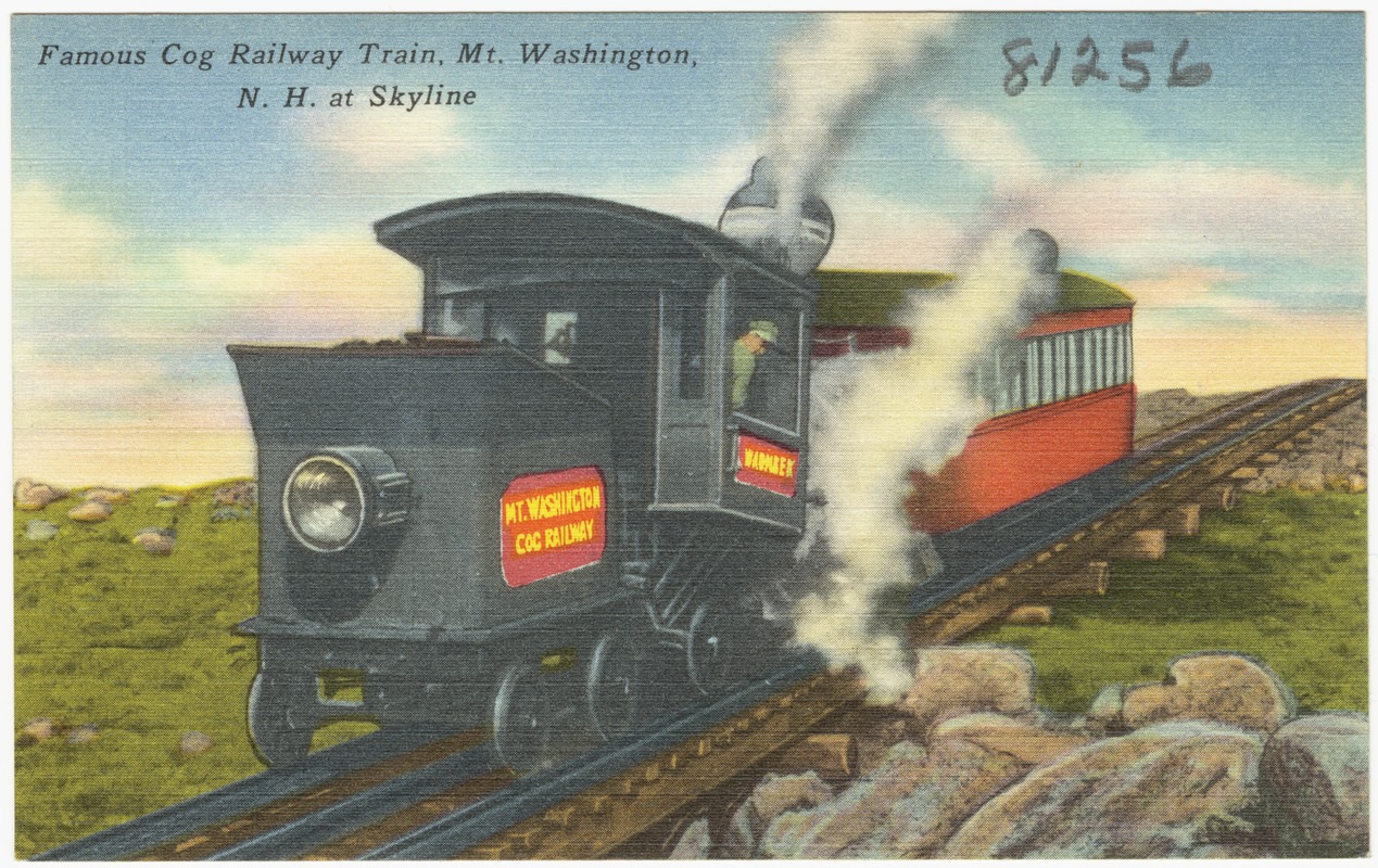 Famous Cog Railway Train, Mt. Washington, N.H. at Skyline