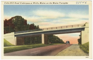 Coles Hill Road Underpass at Wells, Maine on the Maine Turnpike