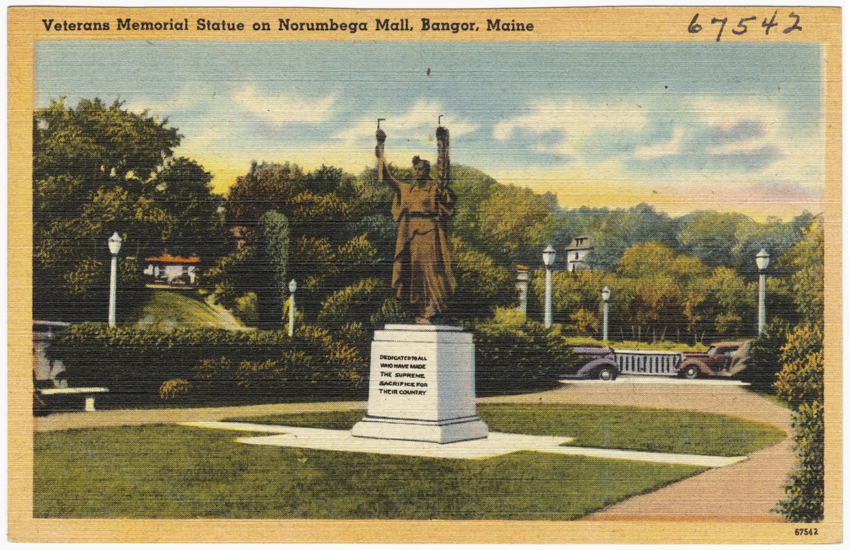 Veterans Memorial Statue on Norumbega Mall, Bangor, Maine Digital