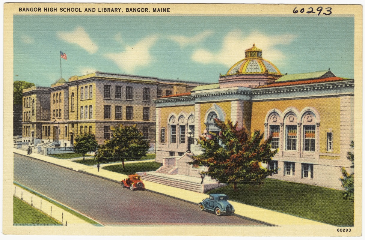 Bangor High School and library, Bangor, Maine Digital Commonwealth