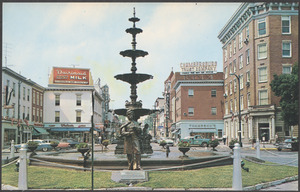 Memorial fountain in square, Chambersburg, Pennsylvania