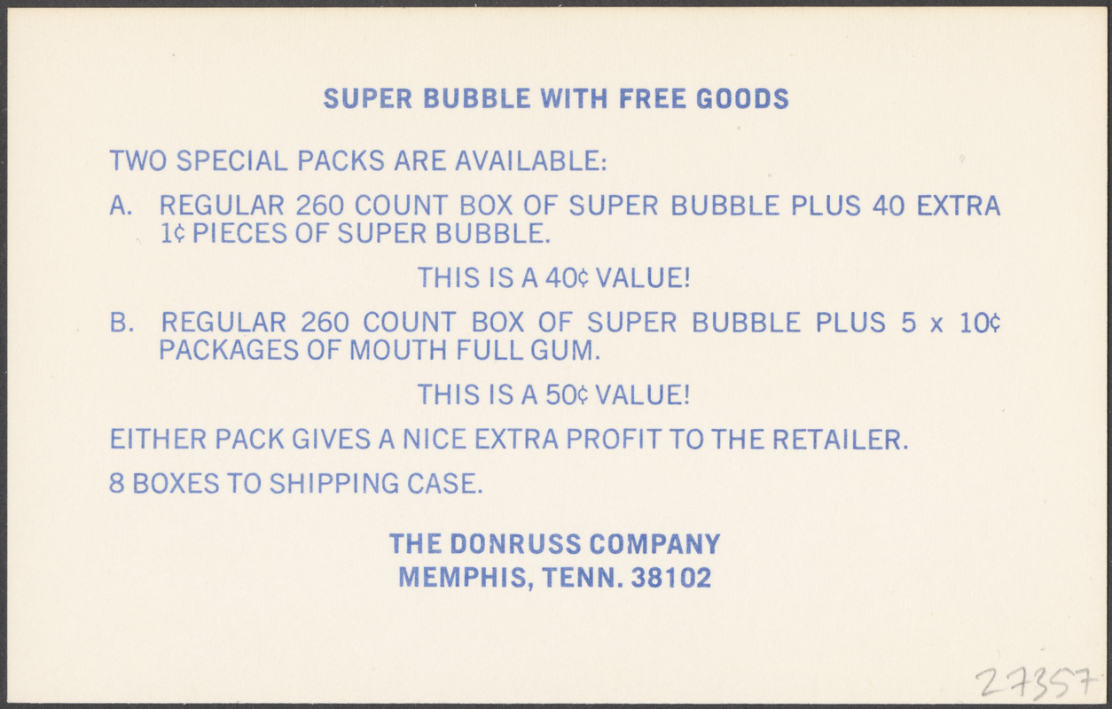 Super bubble with free goods