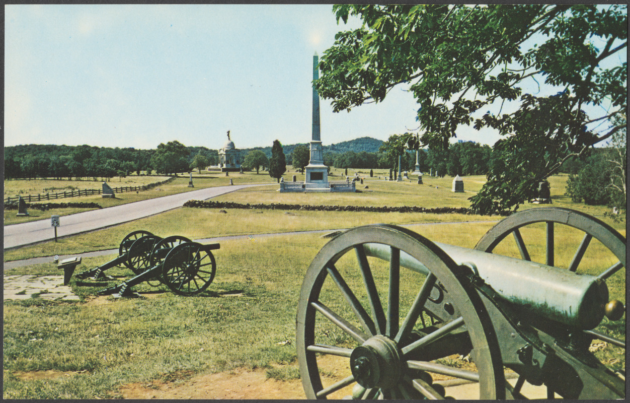 Hancock Avenue located on Cemetery Ridge with the Pennsylvania Monument in the background, Gettysburg, Pa.