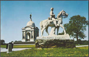 Pennsylvania Monument with 8th Pennsylvania Cavalry Monument in the foreground, Gettysburg, Pa.
