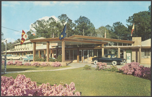 Spanish Fort Motel is located on a spacious, beautifully landscaped grounds, 8 miles E. of Mobile, Ala.