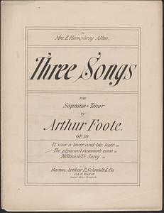 Three songs for soprano or tenor