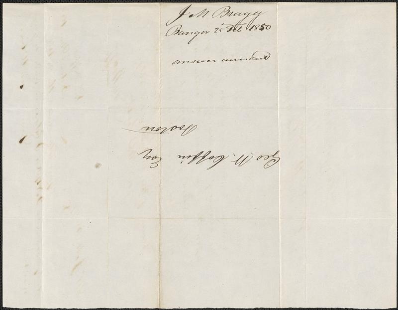 J. M. Bragg to George Coffin, 25 February 1850 - Digital Commonwealth