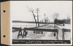 Chicopee River, flooded highway near Bircham Bend pond, Chicopee, Mass., 2:50 PM, Mar. 13, 1936