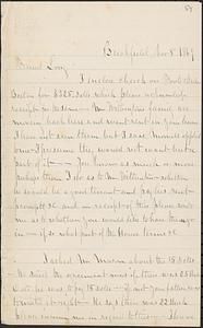 Letter from R.C. Jewett to John D. Long, November 8, 1869