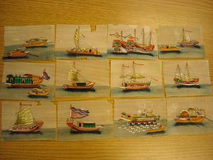 Japanese water scenes showing different types of boats