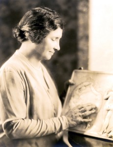 Helen Keller with Relief Panel