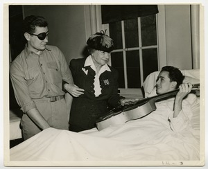 Helen Keller Visiting a Blinded Veteran