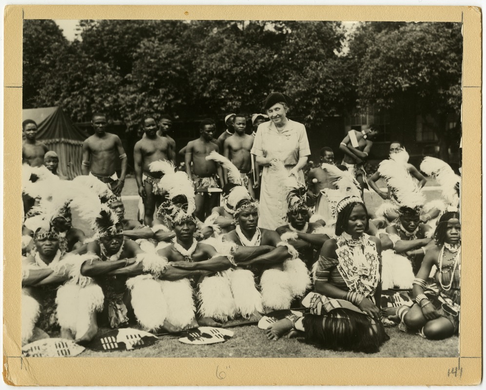 Helen Keller attending an African tribal ritual